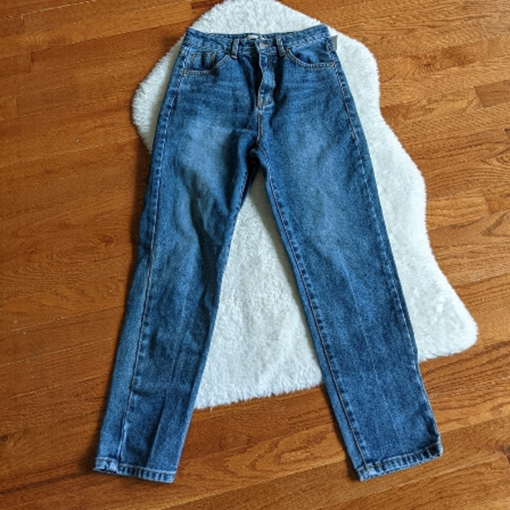Oak + FORT straight leg 100% Cotton jeans denim high rise women's xs 25